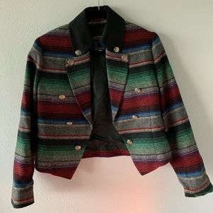 Vintage Wool Pendleton inspired crop jacket